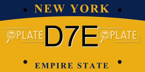 D7E New York License Plate