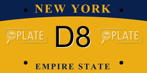 D8 New York License Plate