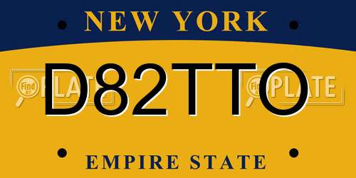 D82TTO New York License Plate