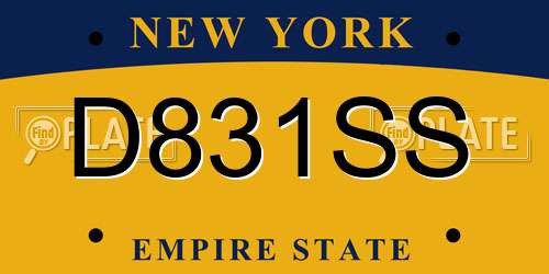 D831SS New York License Plate