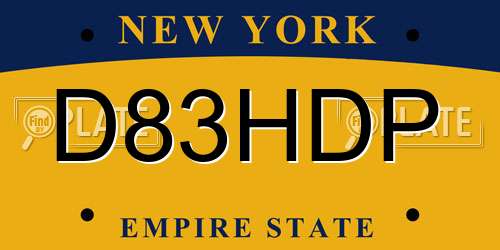 D83HDP New York License Plate