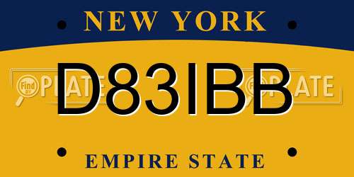 D83IBB New York License Plate