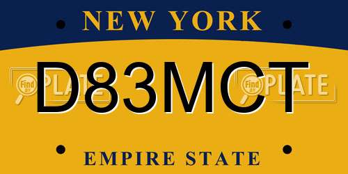 D83MCT New York License Plate