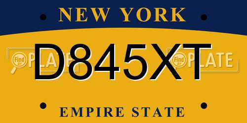 D845XT New York License Plate