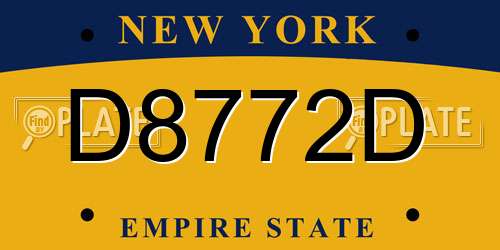 D8772D New York License Plate
