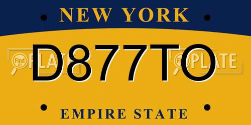 D877TO New York License Plate