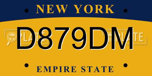 D879DM New York License Plate