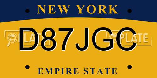 D87JGC New York License Plate