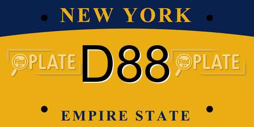 D88 New York License Plate