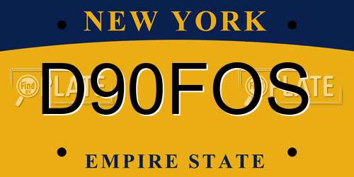 D90FOS New York License Plate