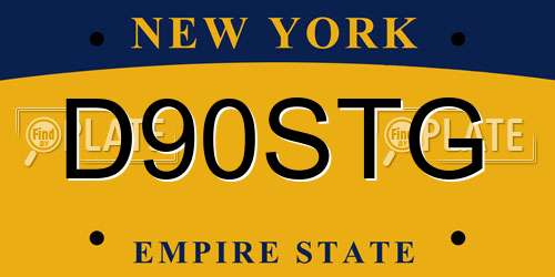 D90STG New York License Plate