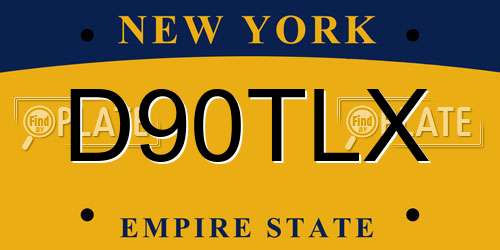 D90TLX New York License Plate