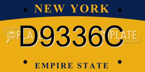 D9336C New York License Plate