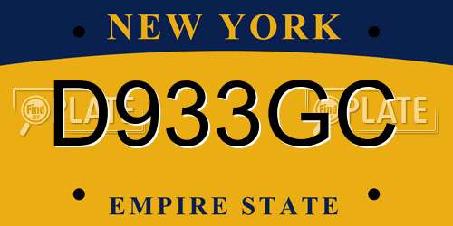 D933GC New York License Plate