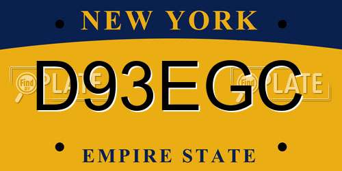 D93EGC New York License Plate