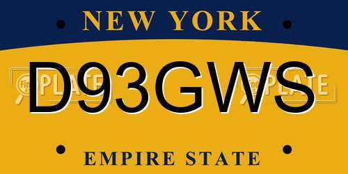 D93GWS New York License Plate