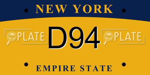 D94 New York License Plate