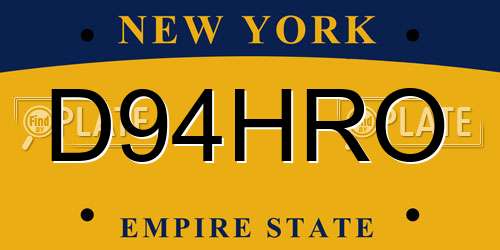 D94HRO New York License Plate