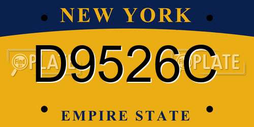 D9526C New York License Plate