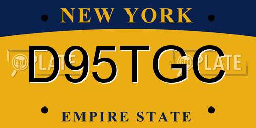 D95TGC New York License Plate
