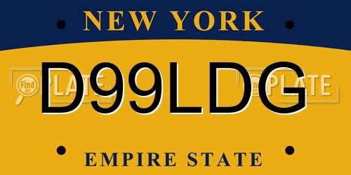 D99LDG New York License Plate