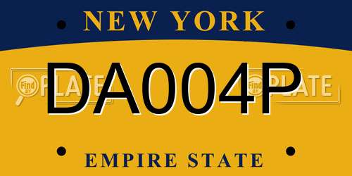 DA004P New York License Plate