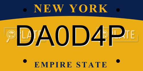 DA0D4P New York License Plate