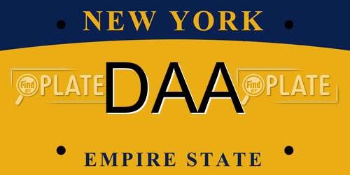DAA New York License Plate