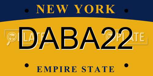 DABA22 New York License Plate