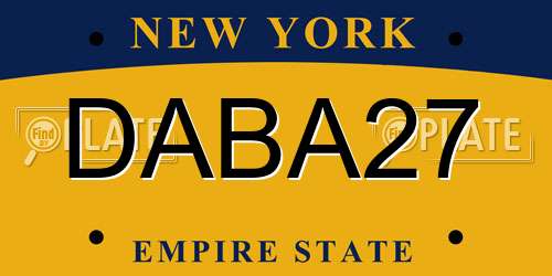 DABA27 New York License Plate