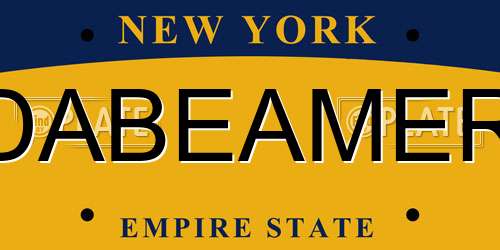 DABEAMER New York License Plate
