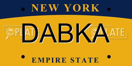 DABKA New York License Plate
