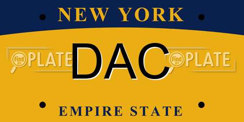 DAC New York License Plate