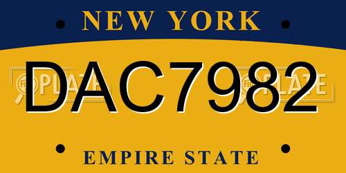 DAC7982 New York License Plate
