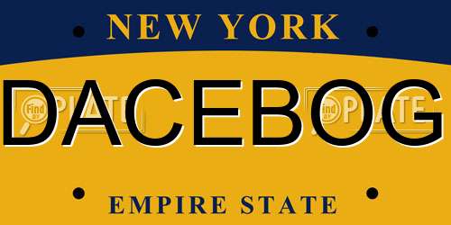 DACEBOG New York License Plate