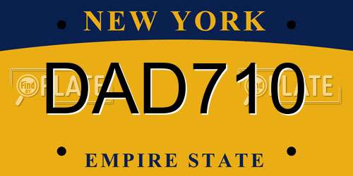 DAD710 New York License Plate