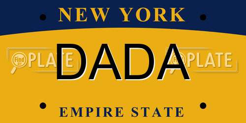 DADA New York License Plate