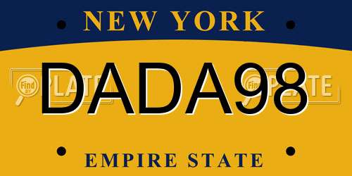 DADA98 New York License Plate