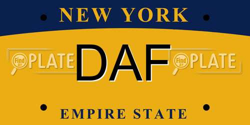 DAF New York License Plate