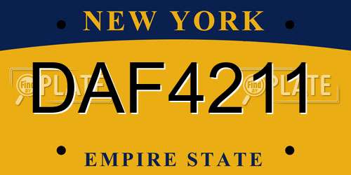 DAF4211 New York License Plate