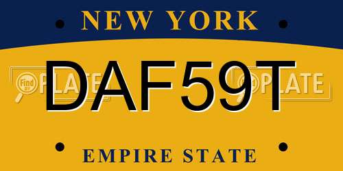 DAF59T New York License Plate