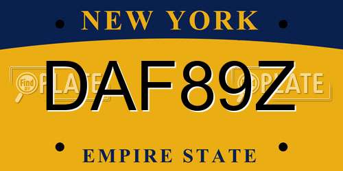 DAF89Z New York License Plate