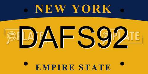 DAFS92 New York License Plate