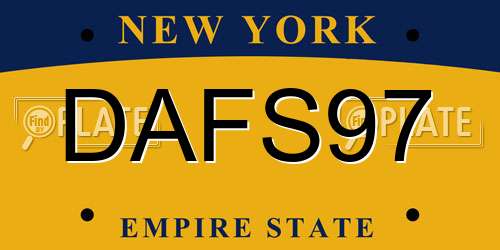 DAFS97 New York License Plate