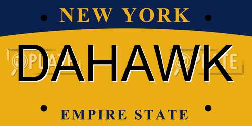 DAHAWK New York License Plate