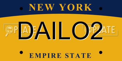 DAILO2 New York License Plate