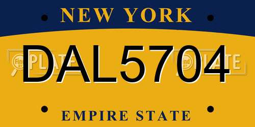 DAL5704 New York License Plate