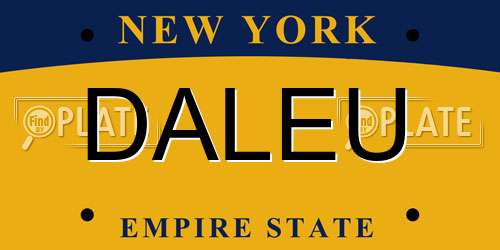 DALEU New York License Plate
