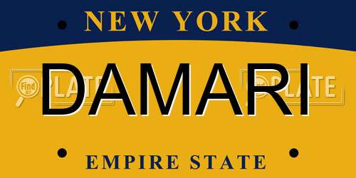 DAMARI New York License Plate