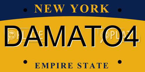 DAMATO4 New York License Plate